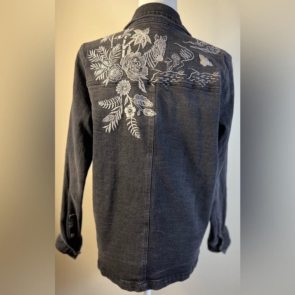 Johnny Was Workshop Eden Denim Washed Black Jacket, Size S, NWOT - Picture 10 of 15